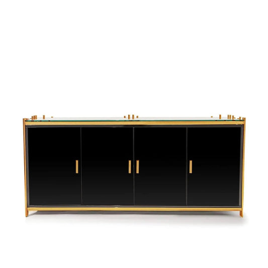 Mauris 4-Door Buffet in Brushed Titanium Gold