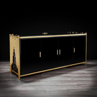Mauris 4-Door Buffet in Brushed Titanium Gold