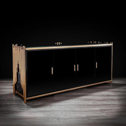 Mauris 4-Door Buffet with Rose Gold Accents