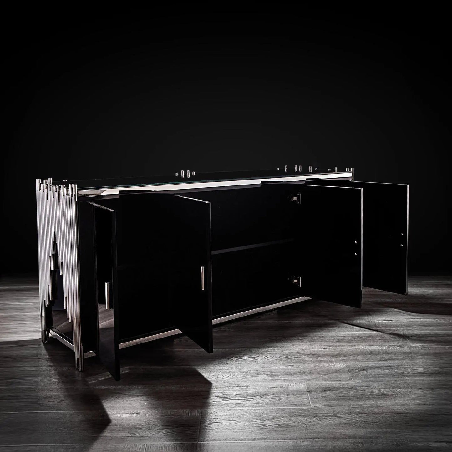 Mauris 4-Door Buffet in Silver Finish