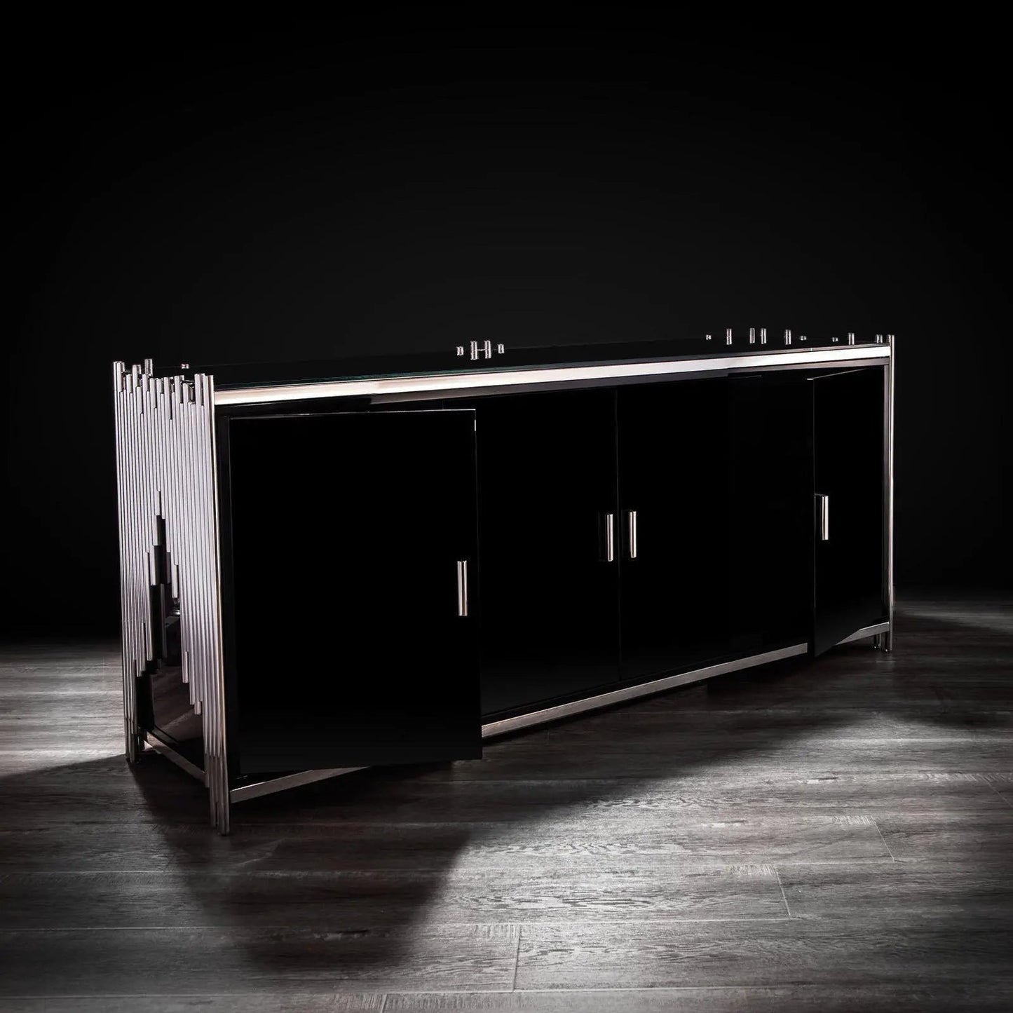 Mauris 4-Door Buffet in Silver Finish