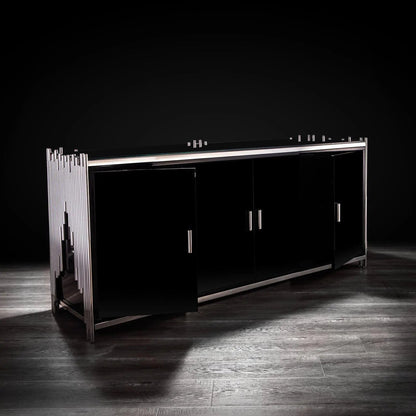 Mauris 4-Door Buffet in Silver Finish