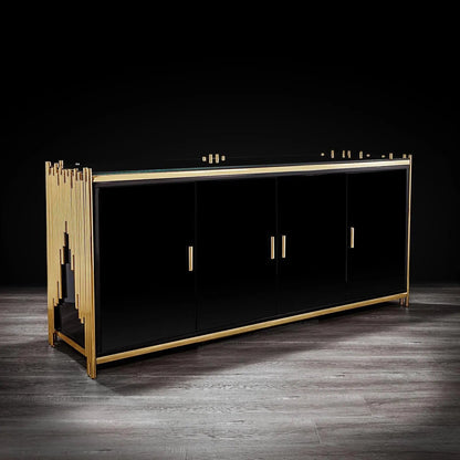 Mauris 4-Door Buffet in Titanium Gold