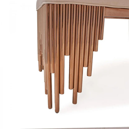 Mauris Bench | Rose Gold Frame, Beige Upholstery