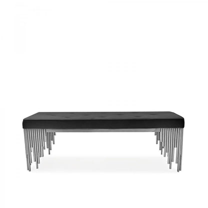 Mauris Bench | Silver Frame with Black Seat