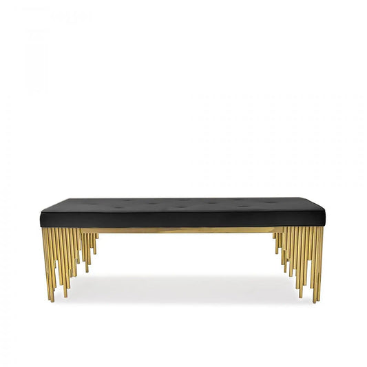 Mauris Bench – Brushed Titanium Gold with Black Seat