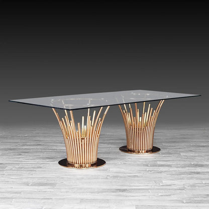 Mauris Rectangular Glass Dining Table