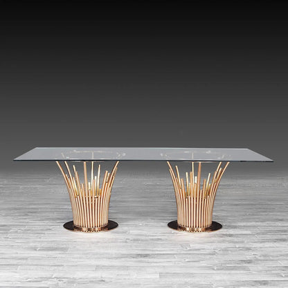 Mauris Rectangular Glass Dining Table