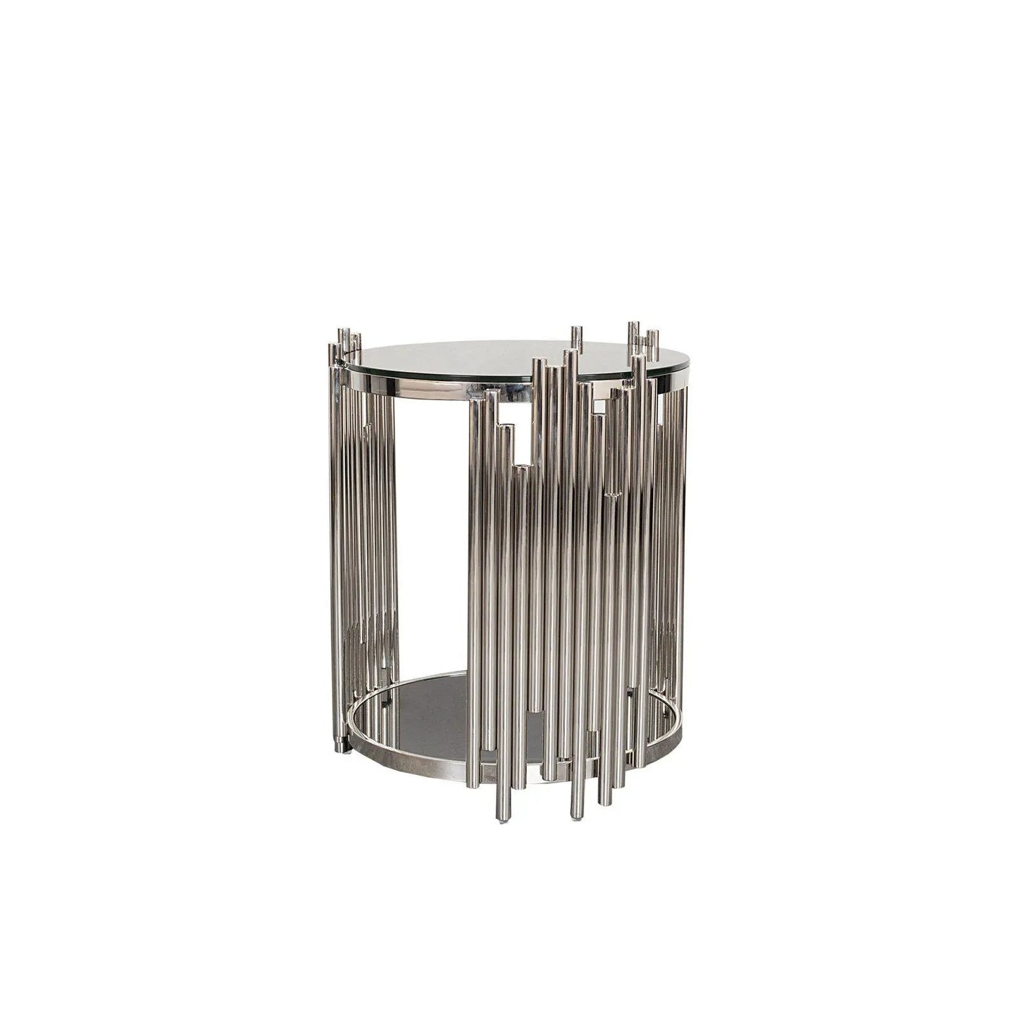 Mauris Round Silver End Table