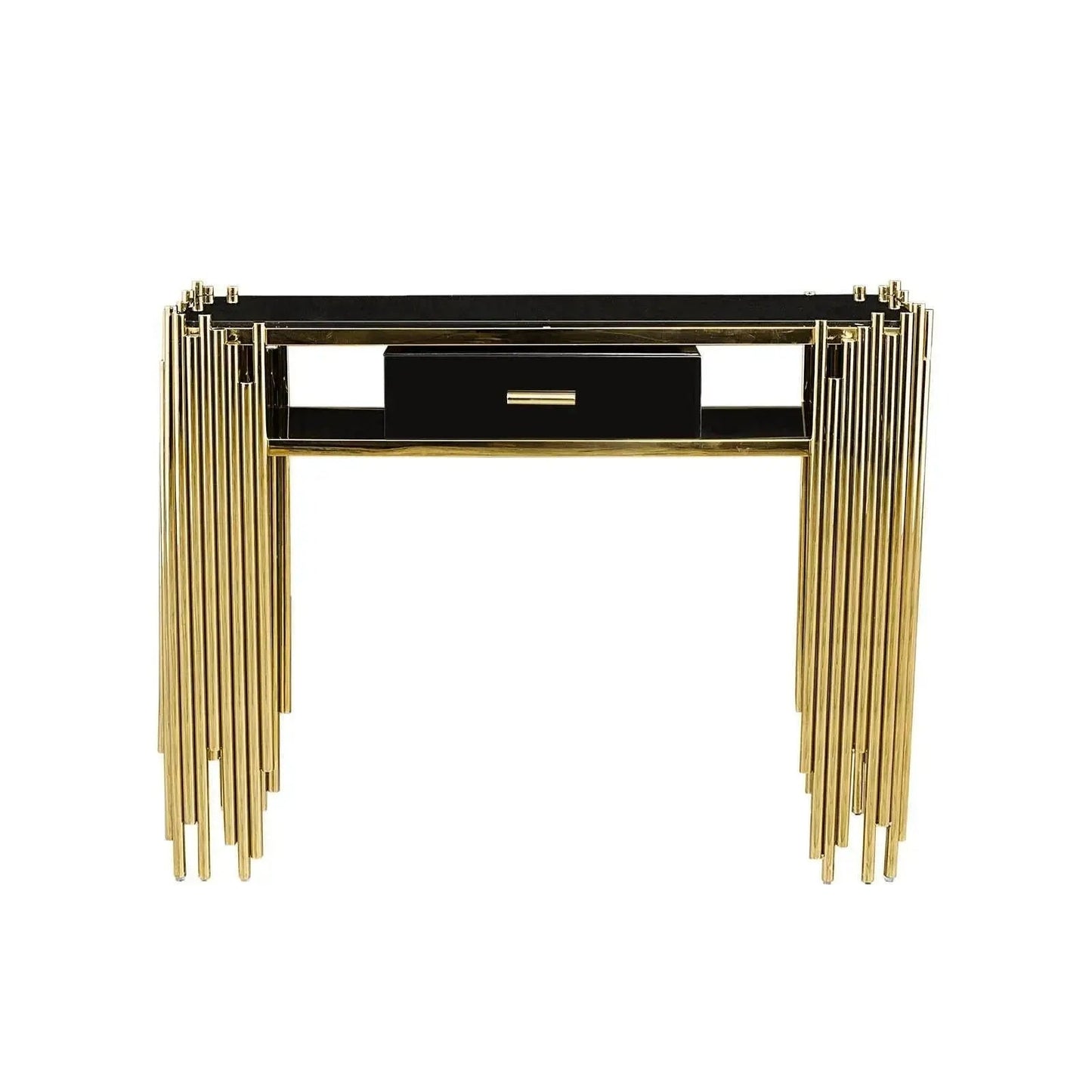 Mauris Titanium Gold Polished Stainless Steel Base Console Table