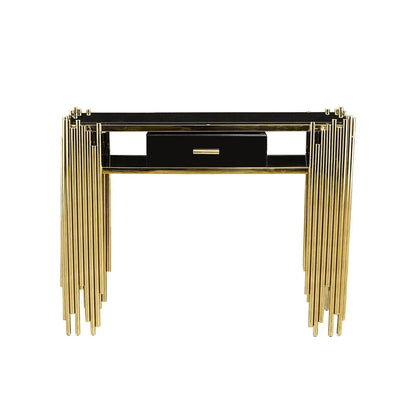 Mauris Titanium Gold Polished Stainless Steel Base Console Table