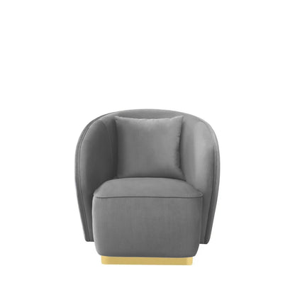 Mauro Polished Gold Sofa Set in Ash Gray