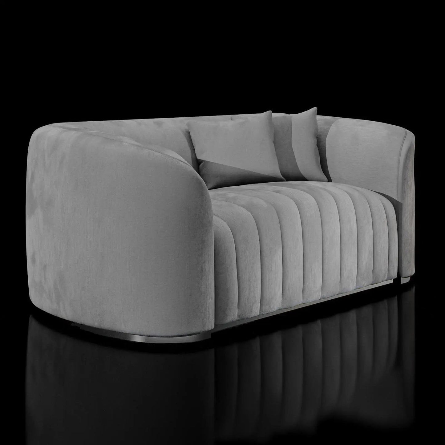 Mauro Polished Silver Sofa Set – Gray