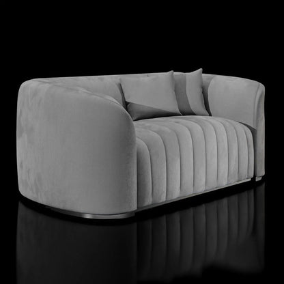 Mauro Polished Silver Sofa Set – Gray