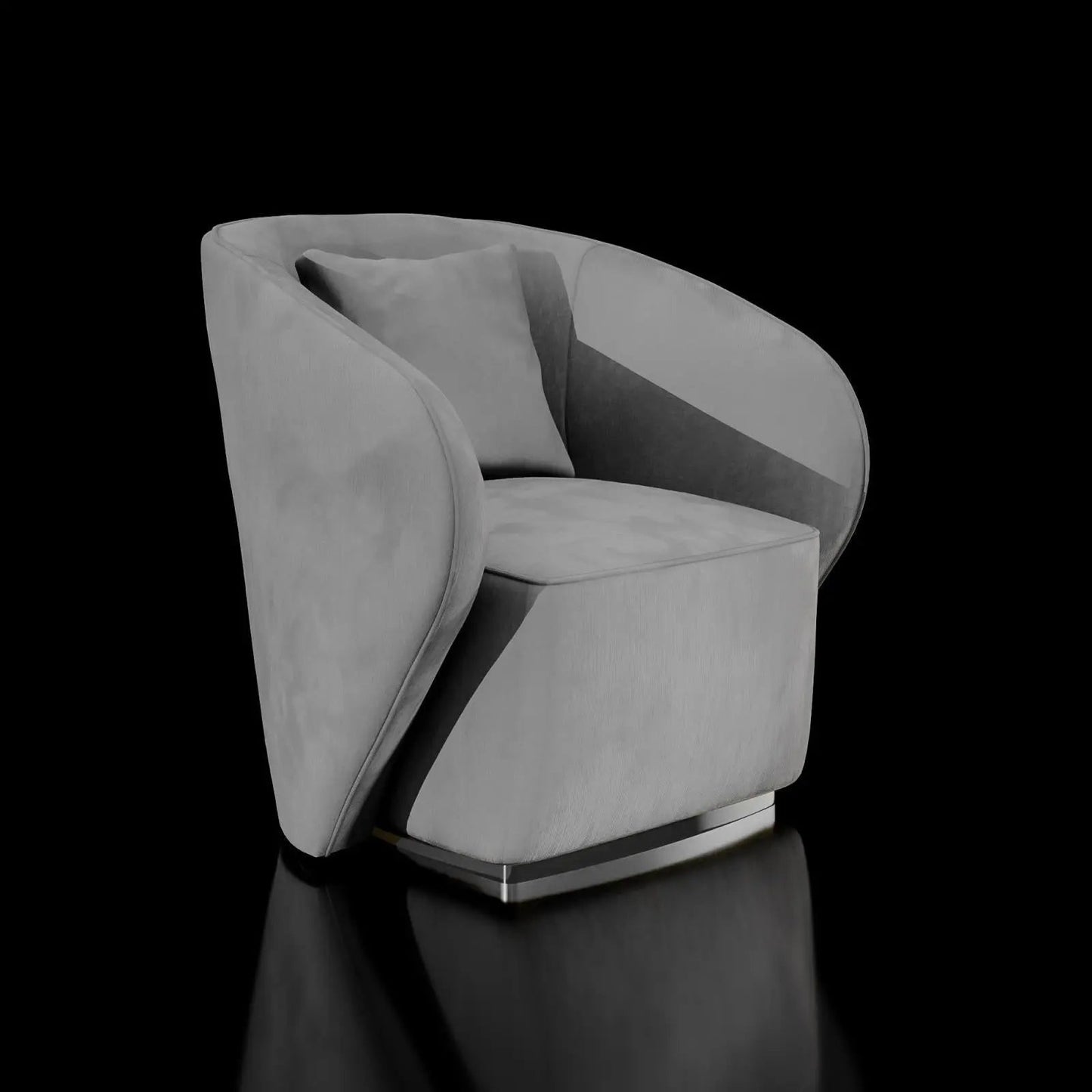 Mauro Polished Silver Sofa Set – Gray