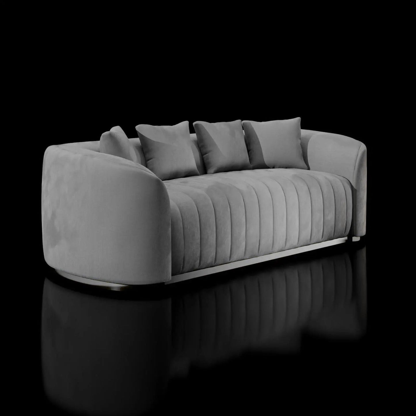 Mauro Polished Silver Sofa Set – Gray