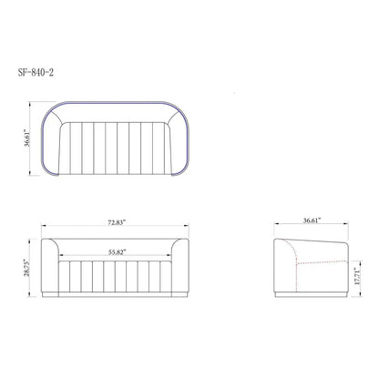 Mauro Polished Silver Sofa Set – Gray