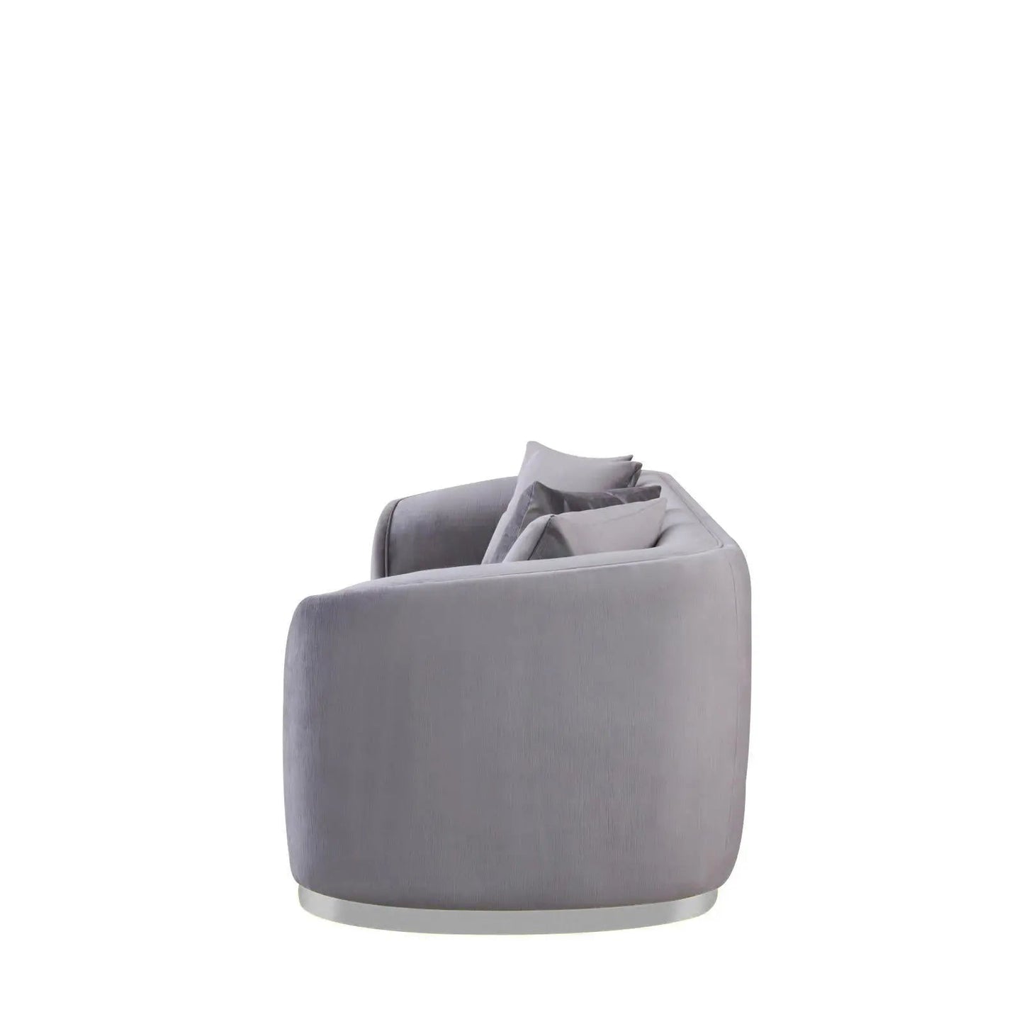 Mauro Polished Silver Sofa Set – Gray