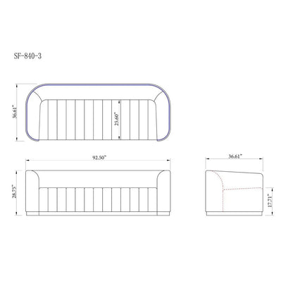 Mauro Brushed Gold Sofa Set – Taupe