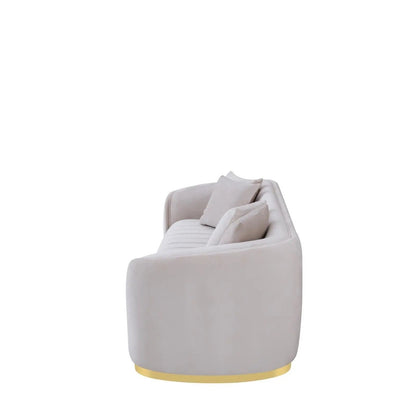 Mauro Brushed Gold Sofa Set – Taupe