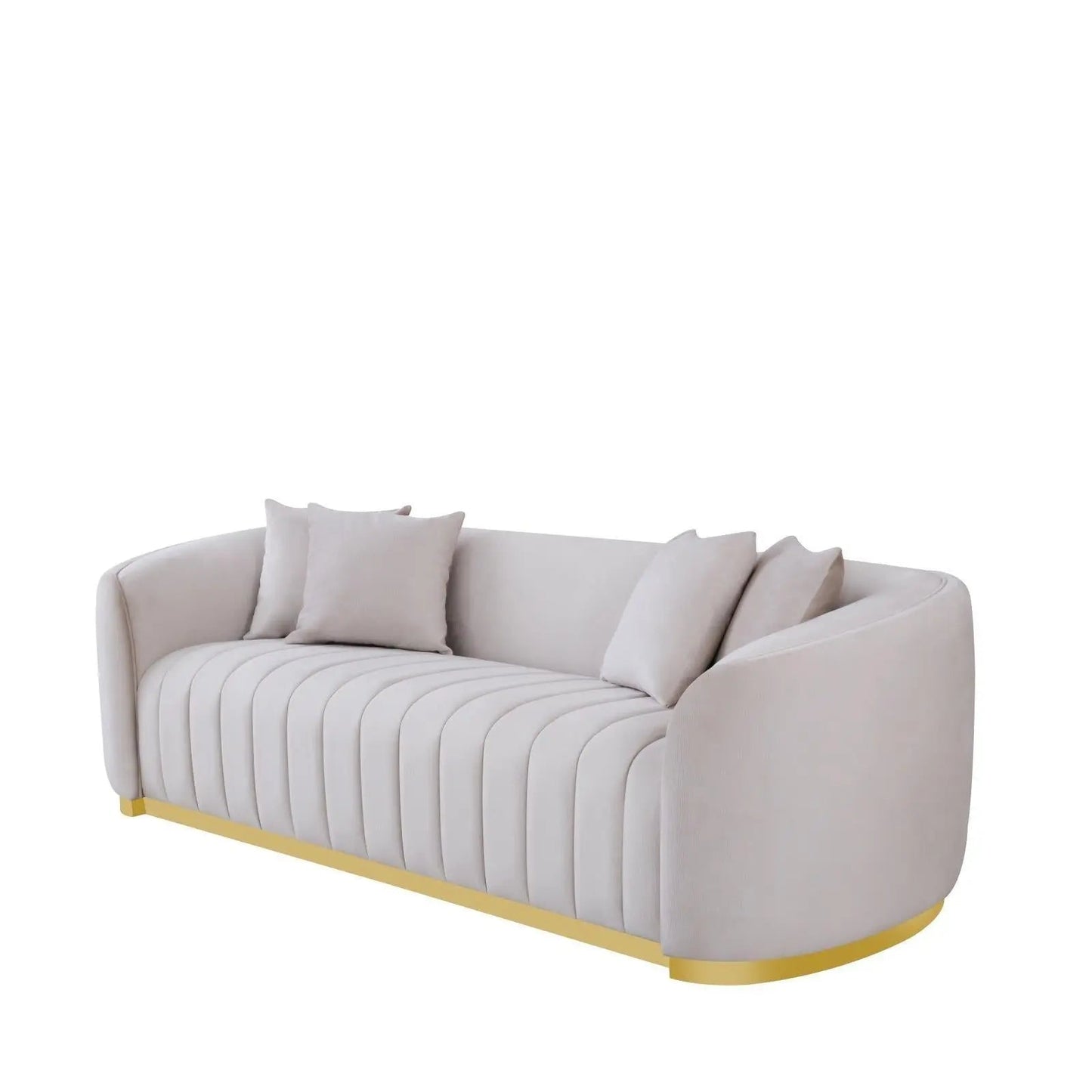 Mauro Brushed Gold Sofa Set – Taupe