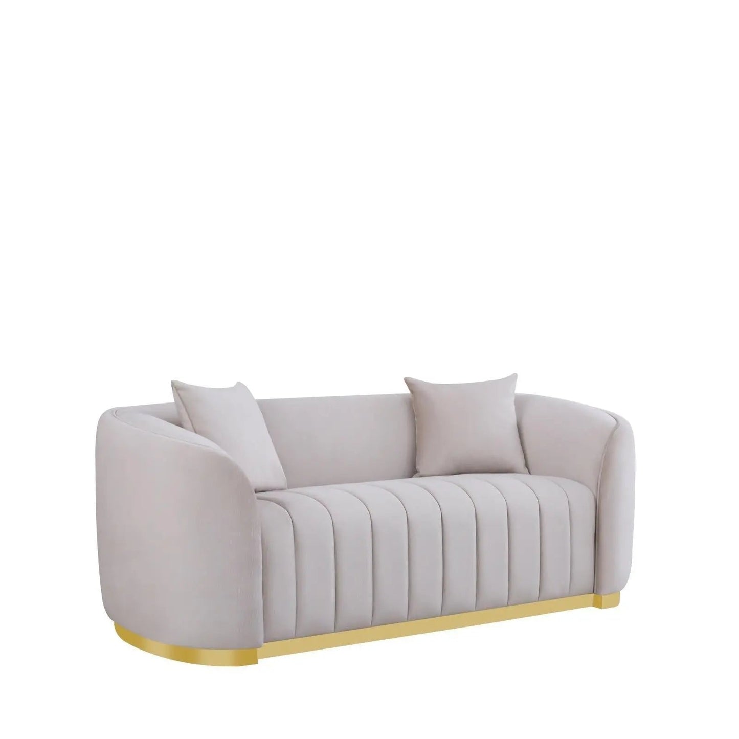 Mauro Brushed Gold Sofa Set – Taupe