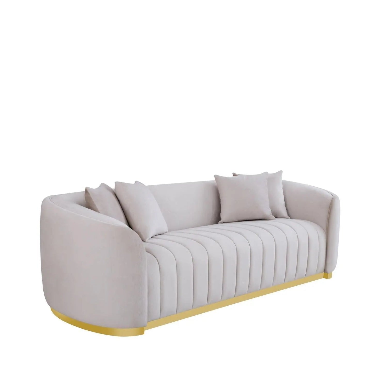 Mauro Brushed Gold Sofa Set – Taupe