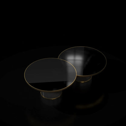 Messina Nested Zirconium Gold Coffee Table Set for Stylish Spaces