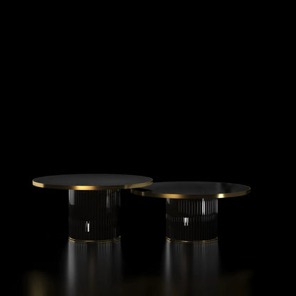 Messina Nested Zirconium Gold Coffee Table Set for Stylish Spaces