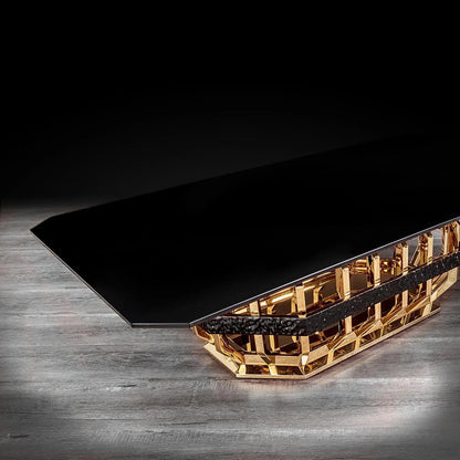 Milano Rectangular Glass-Top Coffee Table in Gold