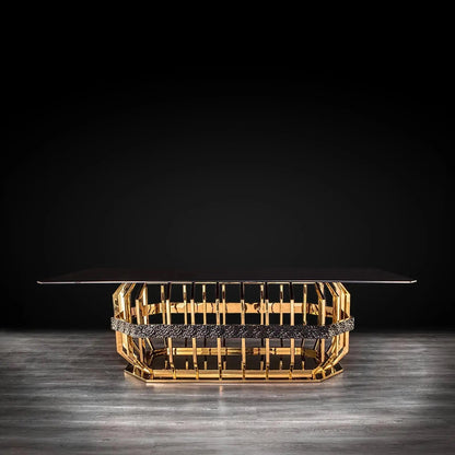 Milano Rectangular Glass-Top Dining Table