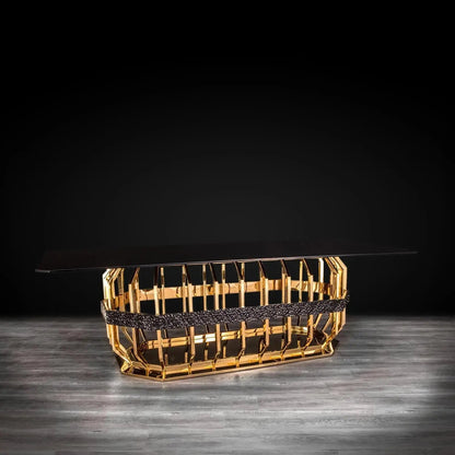 Milano Rectangular Glass-Top Dining Table