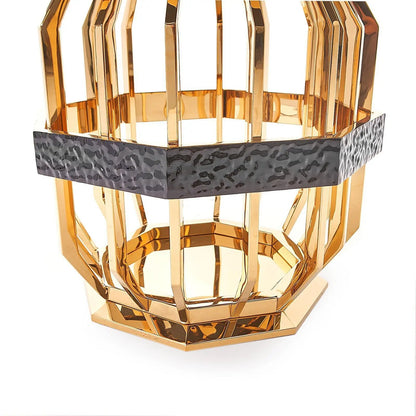 Milano Square Glass Top End Table | Luxe Gold Finish