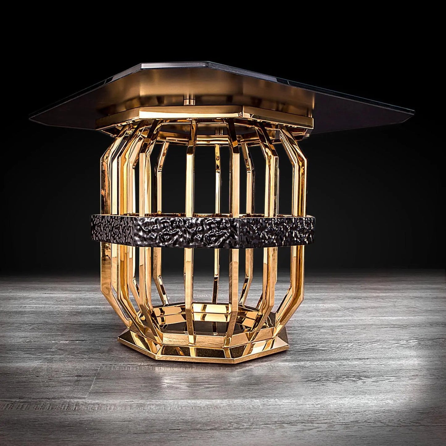 Milano Square Glass Top End Table | Luxe Gold Finish