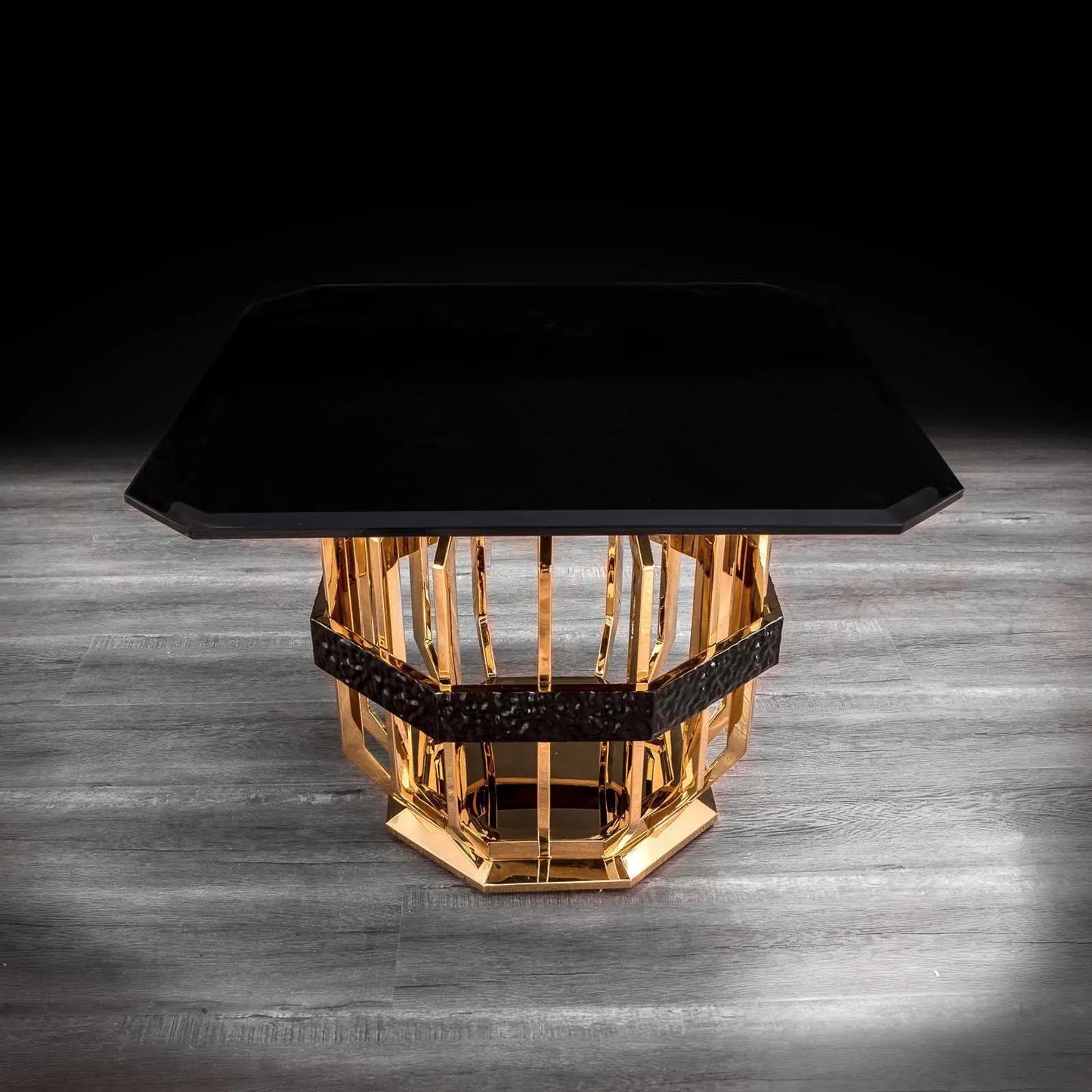 Milano Square Glass Top End Table | Luxe Gold Finish
