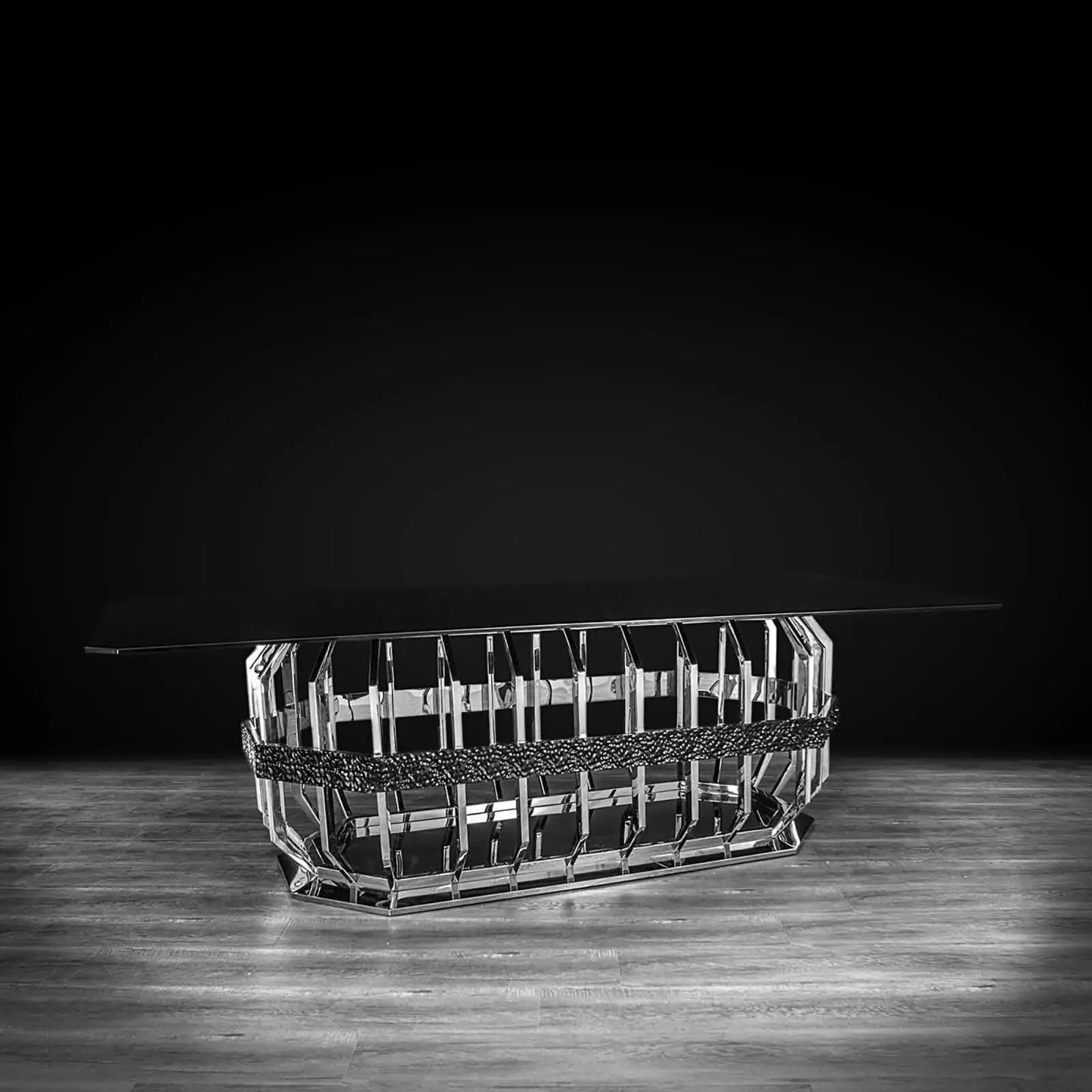 Milano Rectangular Glass-Top Dining Table