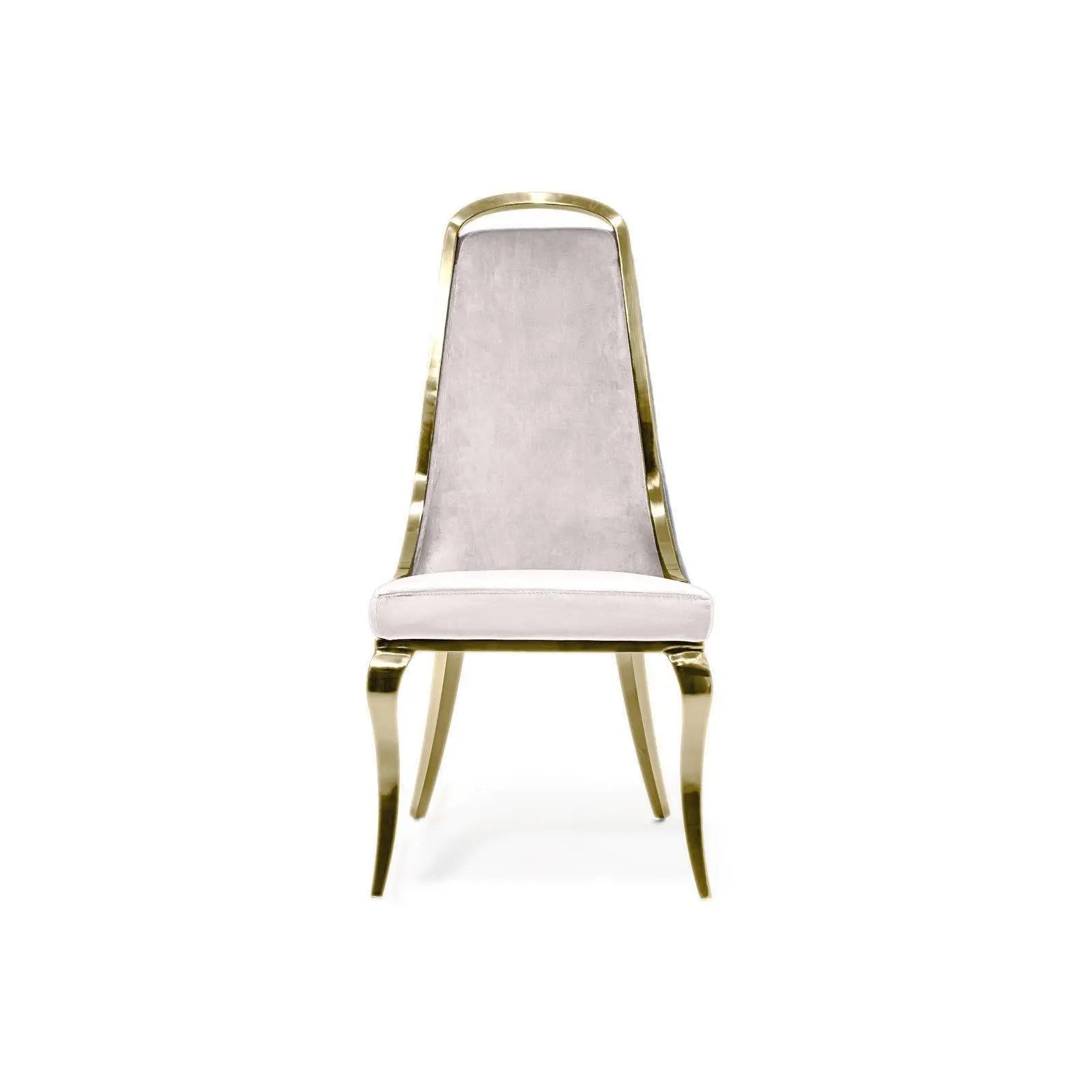 Milano Titanium Gold Polished Stainless Steel Base Beige Dining Chair