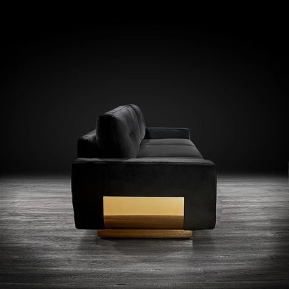 Milano Titanium Gold Sofa Set – Black