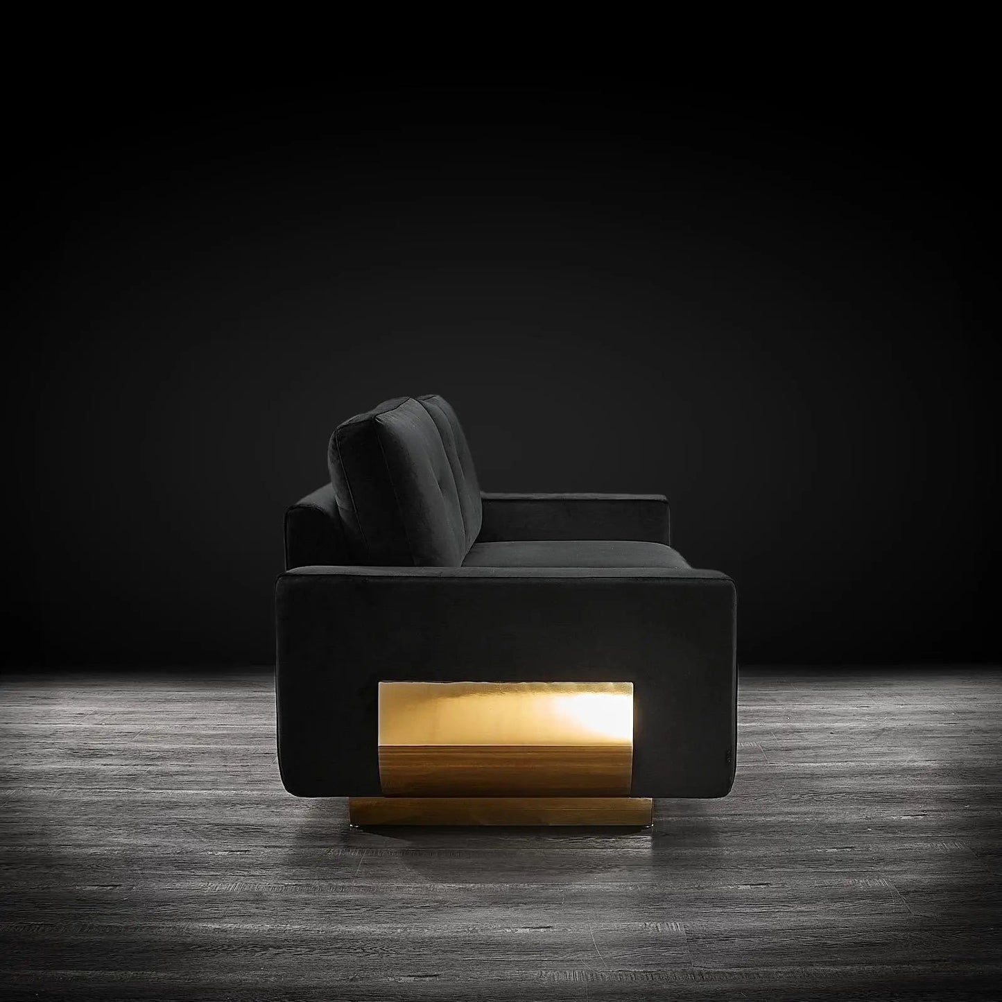 Milano Titanium Gold Sofa Set – Black