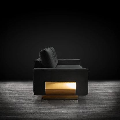 Milano Titanium Gold Sofa Set – Black