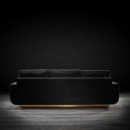 Milano Titanium Gold Sofa Set – Black