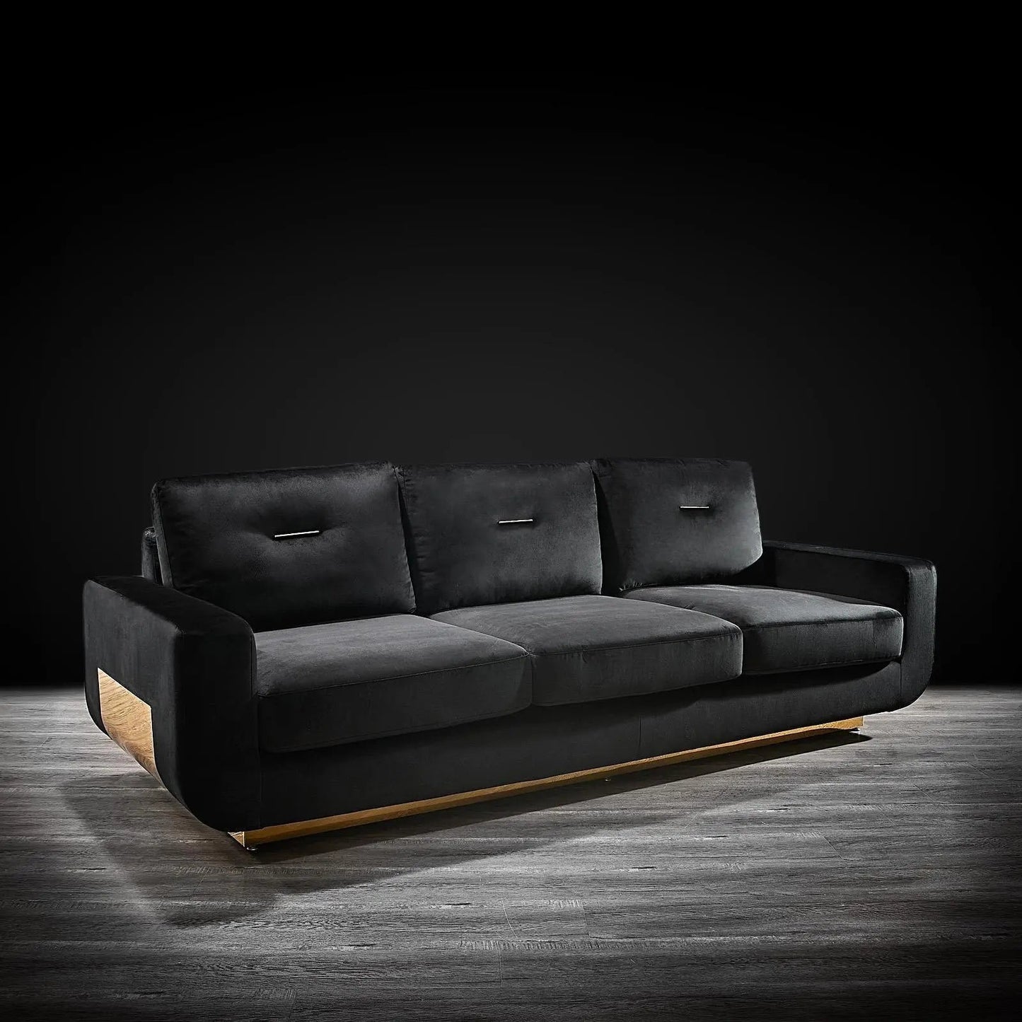 Milano Titanium Gold Sofa Set – Black