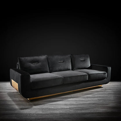 Milano Titanium Gold Sofa Set – Black