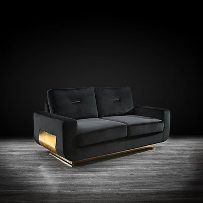 Milano Titanium Gold Sofa Set – Black