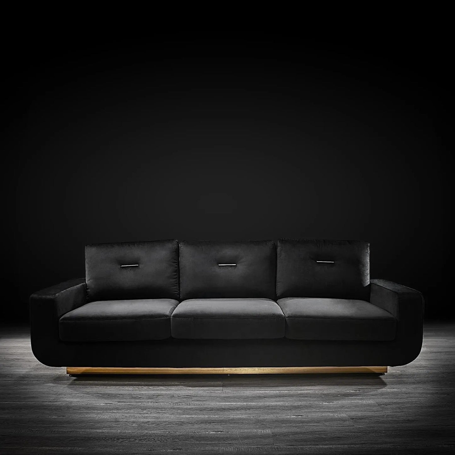 Milano Titanium Gold Sofa Set – Black
