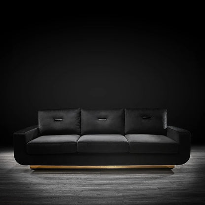 Milano Titanium Gold Sofa Set – Black