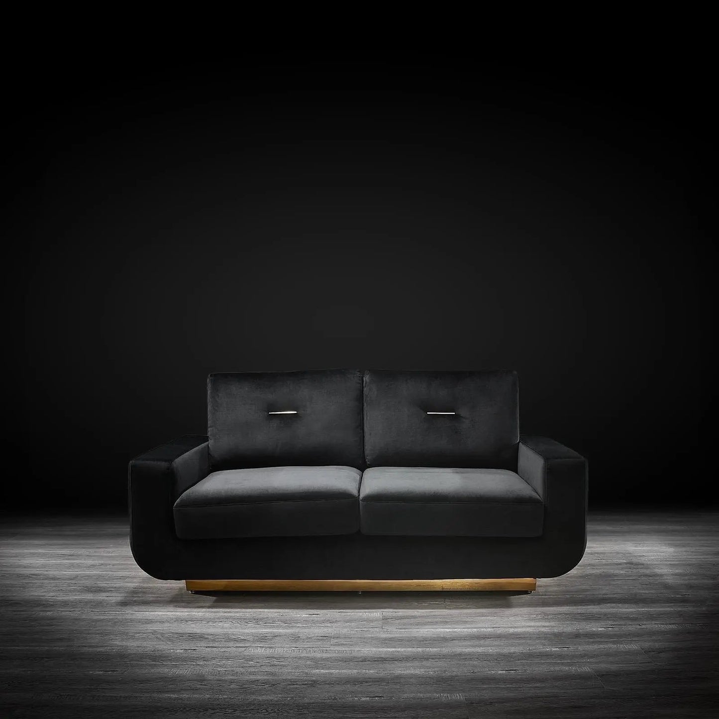Milano Titanium Gold Sofa Set – Black