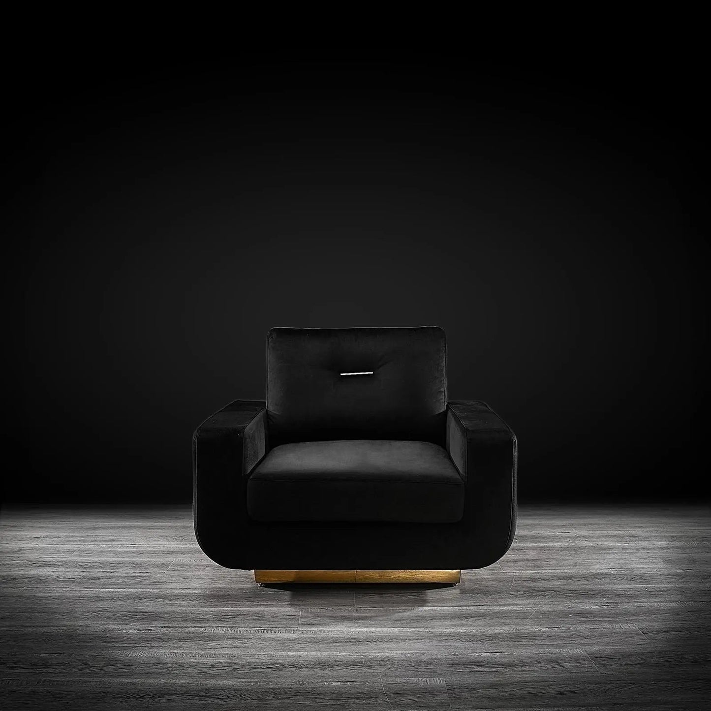 Milano Titanium Gold Sofa Set – Black