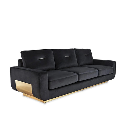 Milano Titanium Gold Sofa Set – Black