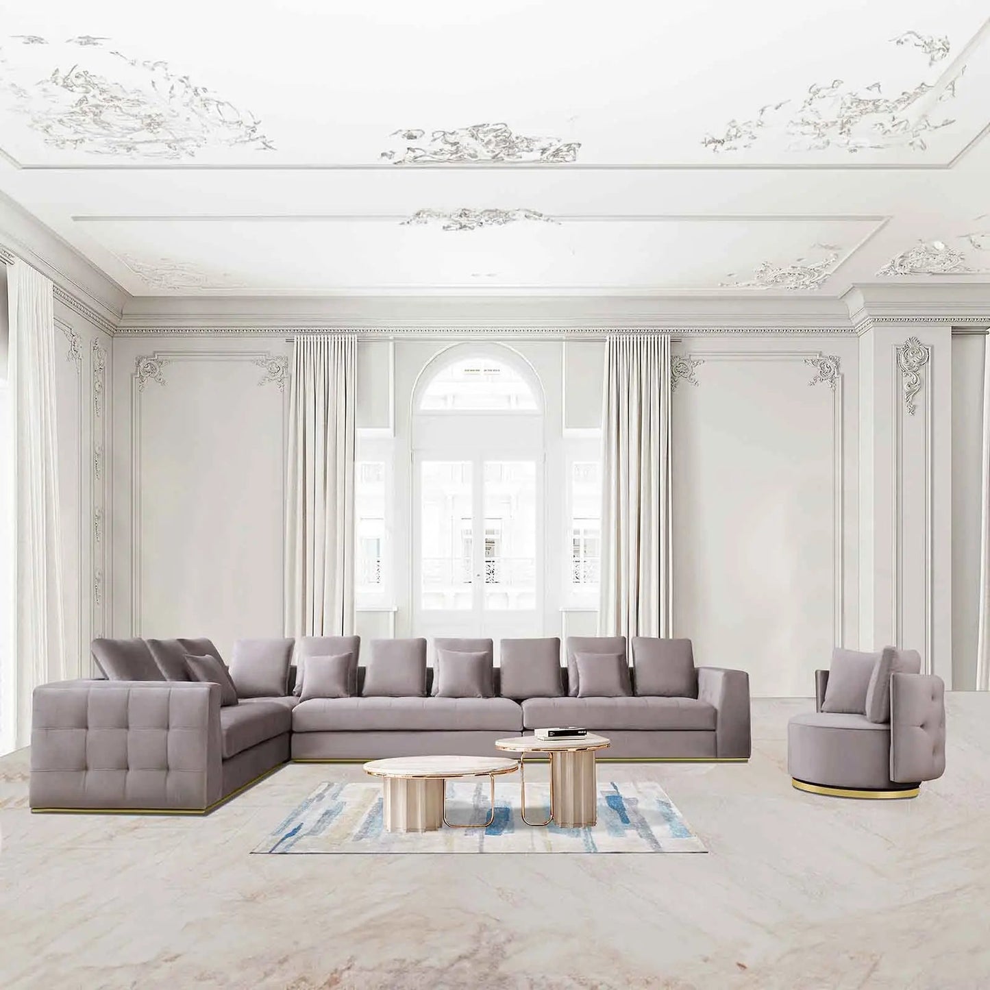 Mino Sectional in Ash Gray